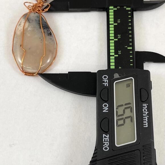 Handmade Wire Wrapped Montana Moss Agate Necklace Pendant Gemstone - Picture 3 of 3